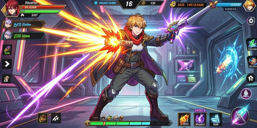 Gambaran fitur multiplayer yang menampilkan pemain bersaing.